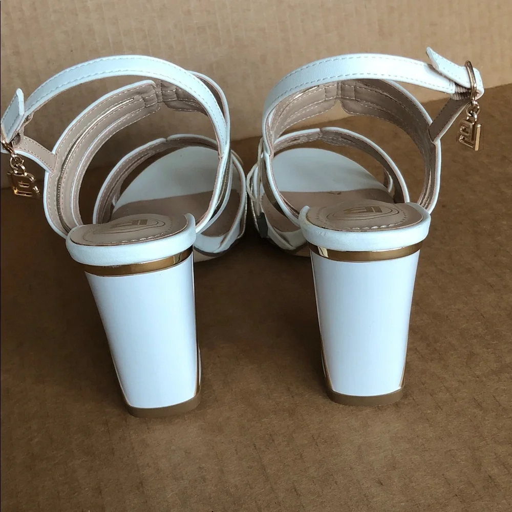 Laura Biagiotti NEW Ivory and Gold Sandals Size 38